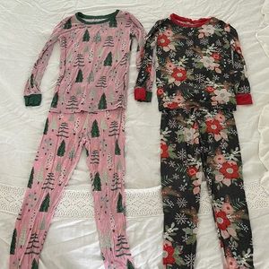 Two pairs of Little Sleepies holiday pajamas. 2021 holiday collection size 4T